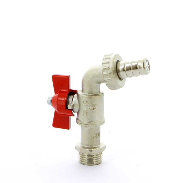 Кран Itap 1/2" шаровый сливной со штуцером (красная бабочка) (1680012)