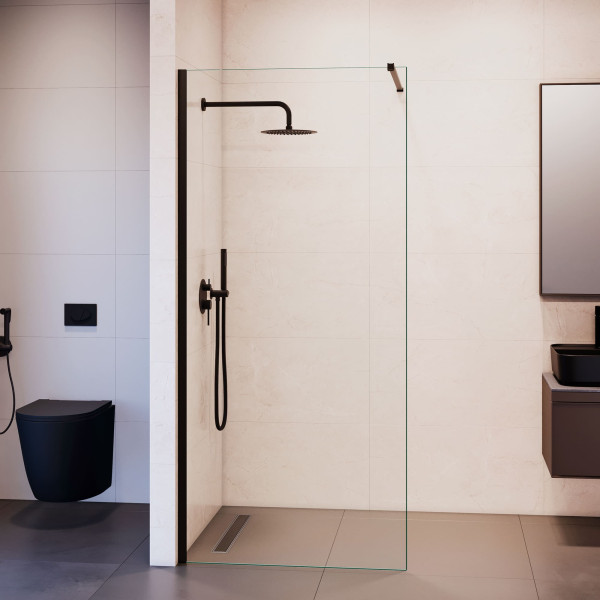 Душевое ограждение RGW Walk In WA-210-B 100x195 стекло прозрачное, профиль черный (351021010-14)