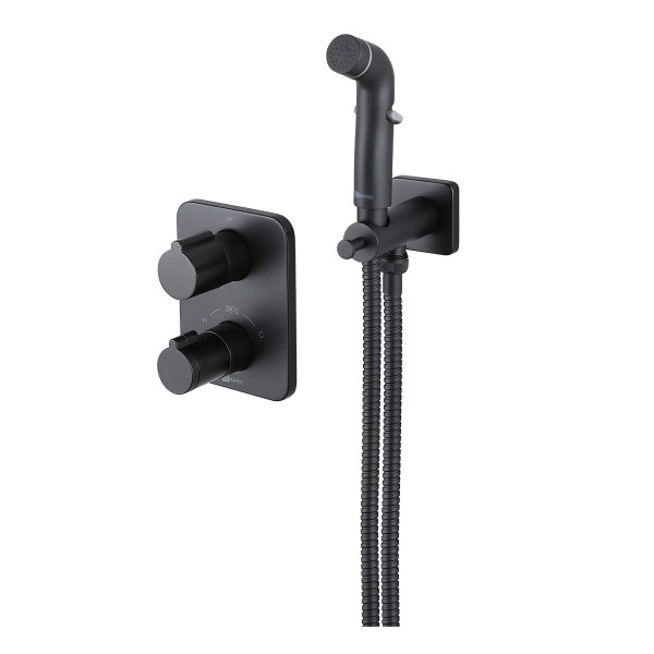 Смеситель с гигиеническим душем Lemark Bronx встраиваемый черный (LM3740BL)