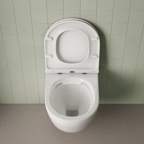 Унитаз подвесной Iddis Blanco безободковый с сиденьем soft-close белый (BLARNSEi25)