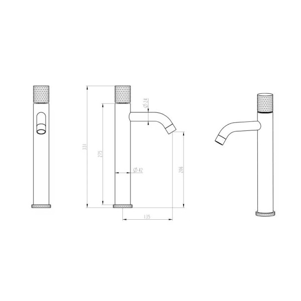Смеситель для раковины Boheme Stick BRB (брашированная бронза) (122-BRB) Смеситель для раковины Boheme Stick BRB (брашированная бронза) (122-BRB)
