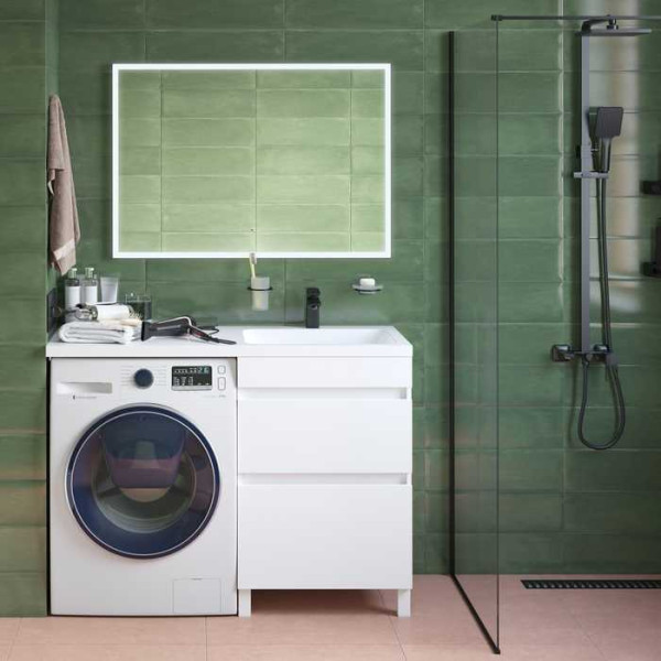 Тумба для стиральной машины с раковиной Iddis Optima Home белая (OPH12RBi95K) Тумба для стиральной машины с раковиной Iddis Optima Home белая (OPH12RBi95K)