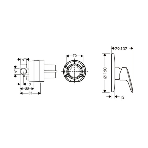 Смеситель для душа Hansgrohe Logis (71666000) со скрытой частью