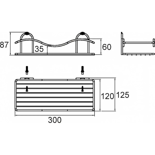Полка для ванной комнаты Milardo 30x12,5x8,7 хром (304W000M44)