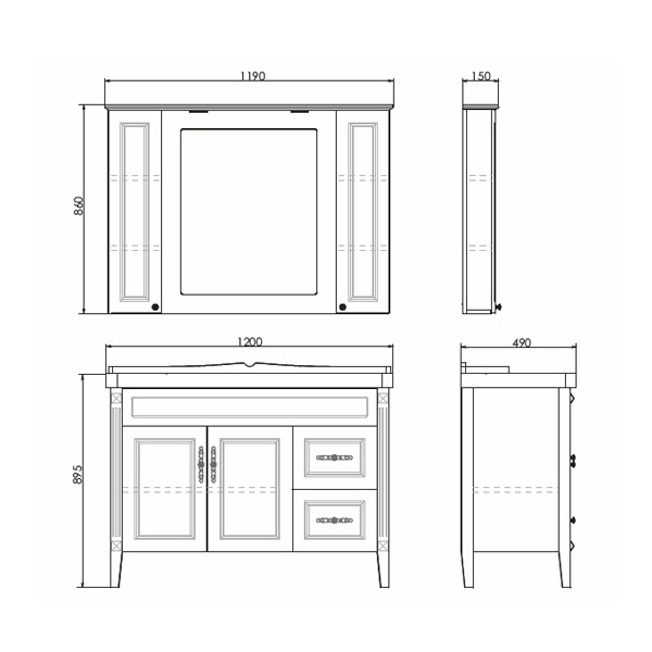 Тумба напольная Comforty Неаполь 1200x895x490 белый глянцевый с раковиной (00-00001522) Тумба напольная Comforty Неаполь 1200x895x490 белый глянцевый с раковиной (00-00001522)