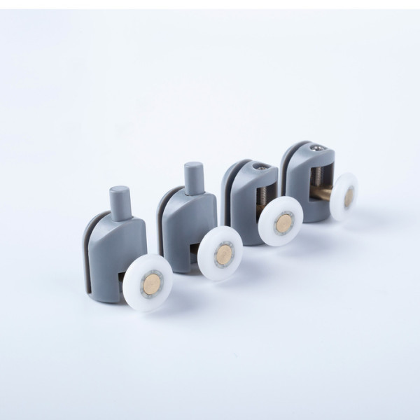 Ролики 2 верхних 2 нижних одинарные D=23 мм серый стекло 5-6 мм Iddis (966S23GR6DZ) Ролики 2 верхних 2 нижних одинарные D=23 мм серый стекло 5-6 мм Iddis (966S23GR6DZ)