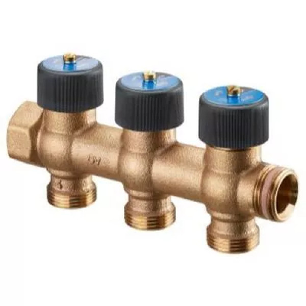 Коллектор Oventrop 3 отв. регулируемый 3/4"*3/4" Multidis R бронза (4200553)