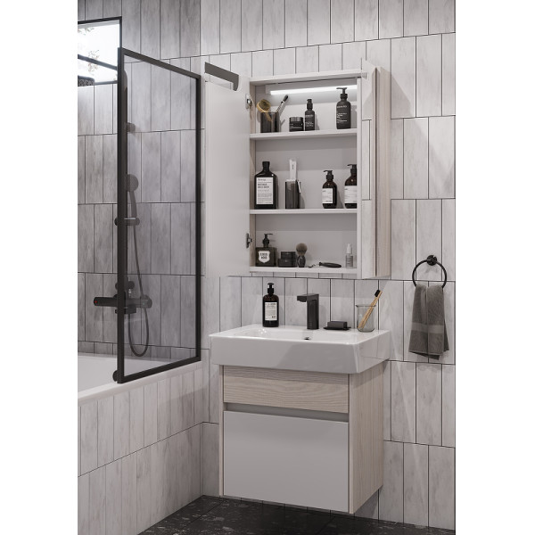 Зеркало-шкаф Aquaton Верди 60 Белый/Ясень фабрик (1A206902VDAV0)