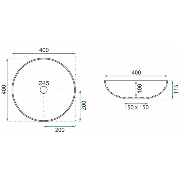 Раковина накладная REA Etno 40x40x14 (REA-U7500)