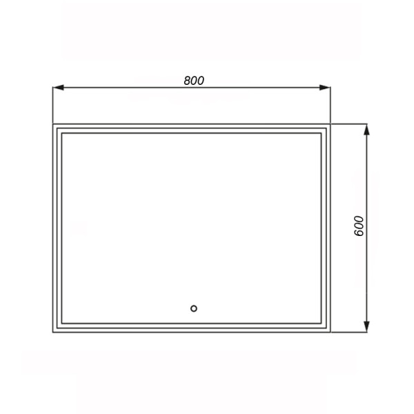 Зеркало Azario Classico Quadrato 800х600 влагостойкое с подсветкой, сенсорный выключатель с функцие диммера (CS00078950)