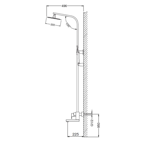 Душевая система с верхним душем, изливом и смесителем Zeegres Z.UMBRIA (18052001) Душевая система с верхним душем, изливом и смесителем Zeegres Z.UMBRIA (18052001)