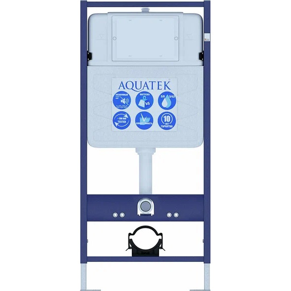 Инсталляция с унитазом Aquatek Ника рама Standard INS-0000012(без клавиши и крепежа)+унитаз Ника AQ2009-00 с тонким сиденьем soft-close (SET