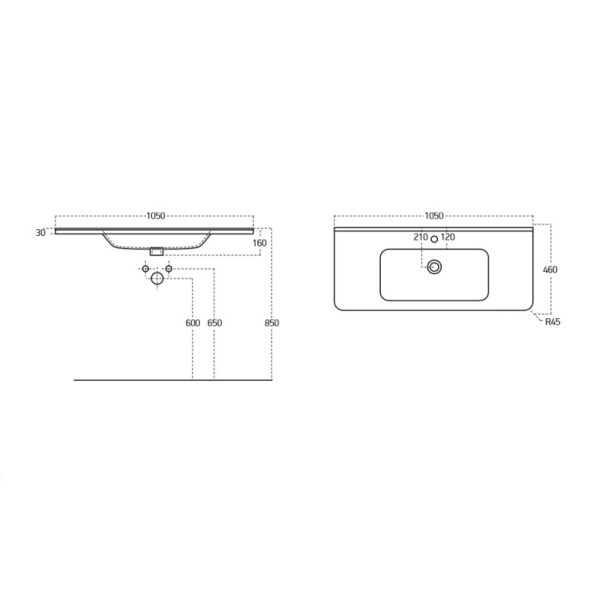 Раковина встраиваемая BelBagno 105 белая (12105-KL) Раковина встраиваемая BelBagno 105 белая (12105-KL)