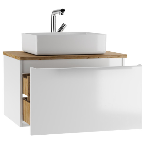 Тумба подвесная под умывальник Joy 46 Senator 70 с двумя ящиками В2 Домино (DS4301T)