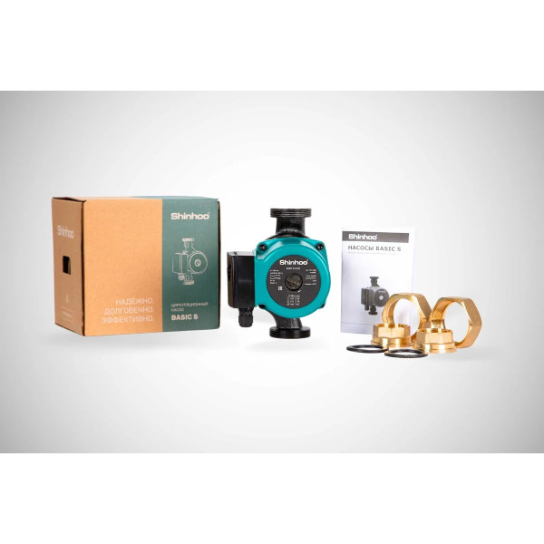 Насос циркуляционный Shinhoo Basic S 25-6S 130 (G 1 1/2" с гайками) (71211007) Насос циркуляционный Shinhoo Basic S 25-6S 130 (G 1 1/2" с гайками) (71211007)