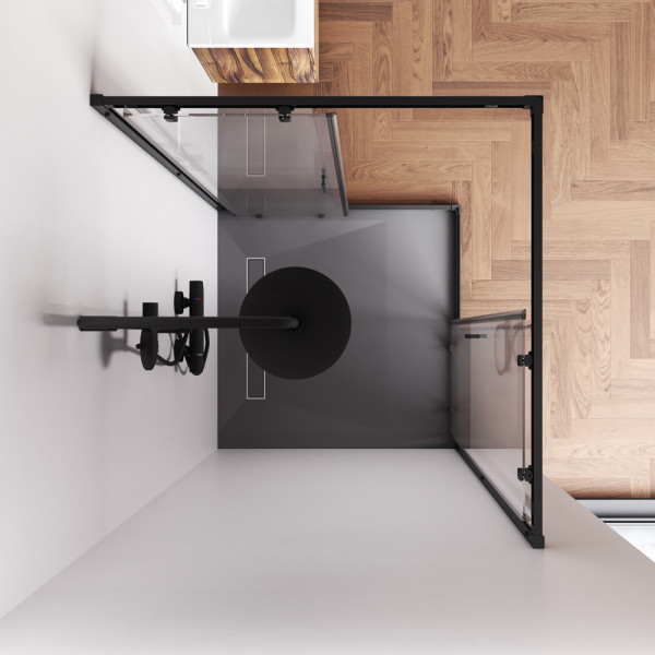 Душевой уголок AM.PM Gem 100x100x195 стекло прозрачное, профиль черный матовый (W90G-403-100100-BT)