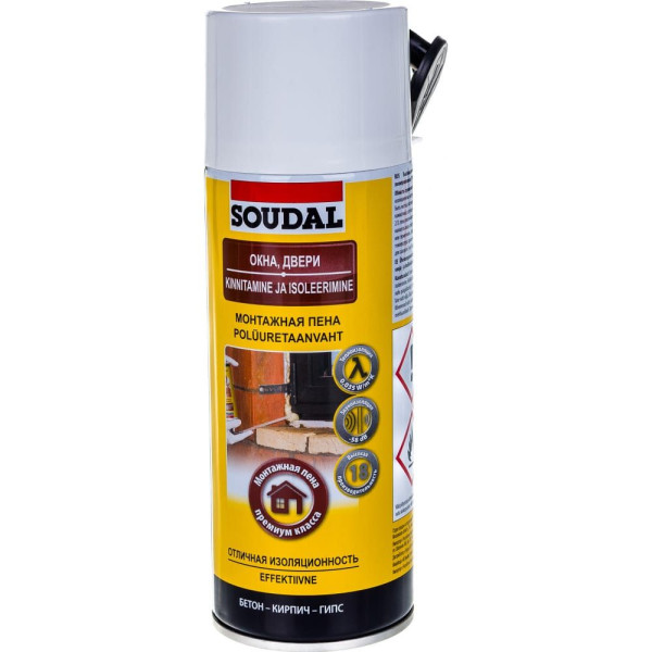 Пена монтажная Soudal стандартная 300 мл. (103826) Пена монтажная Soudal стандартная 300 мл. (103826)