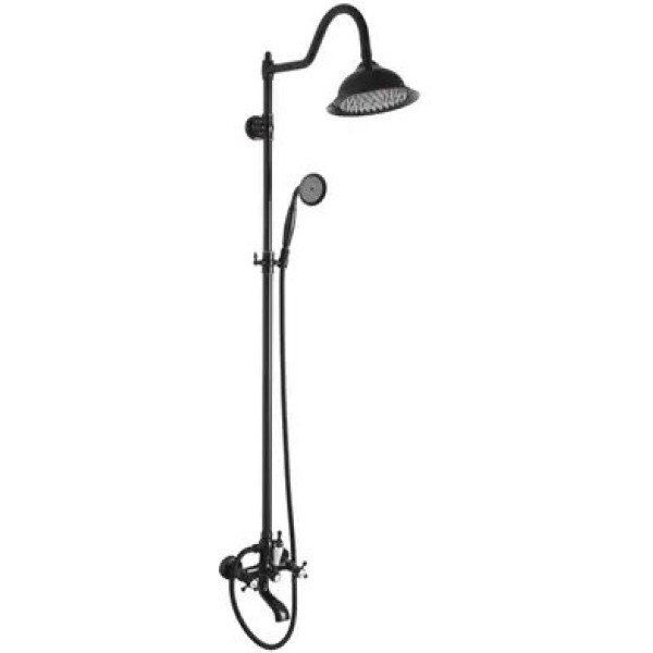 Душевая система с изливом Rea Bergamo Antique black (REA-P5001)