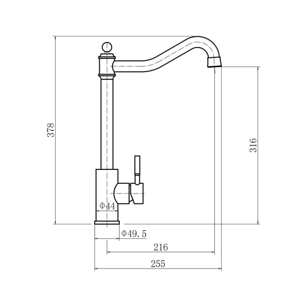 Смеситель для кухни Fashun чёрный (A54709)