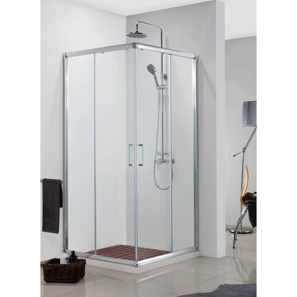 Душевой уголок Azario Greenwood 110x110x195 стекло прозрачное, профиль Серебряный (AZ-NNE1142 110)