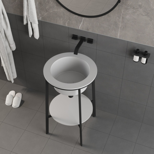 Раковина с консолью Аbber Bequem 50x50x85 белая (AC2130)