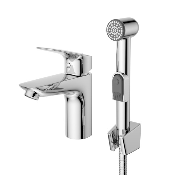 Смеситель для раковины с гигиеническим душем BelBagno (DUE-LVM/HGN-CRM-W0)