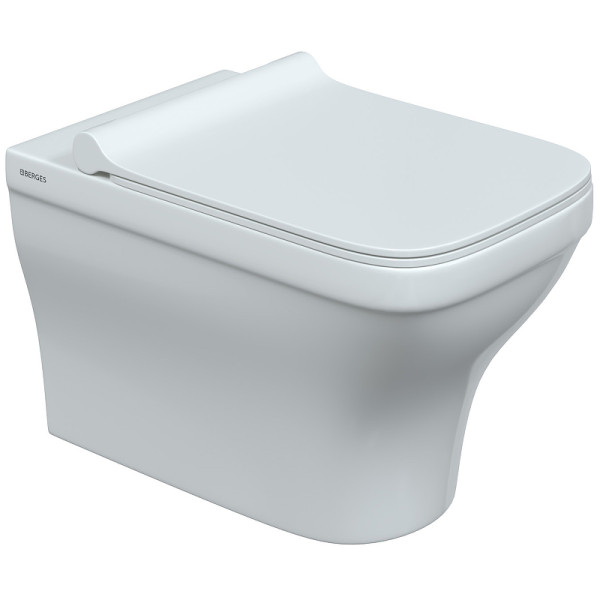 Комплект инсталляция с унитазом Berges Novum c с кнопкой L3 хром глянец, унитаз Strati Rimless, сидение Strati Slim SO (042448)