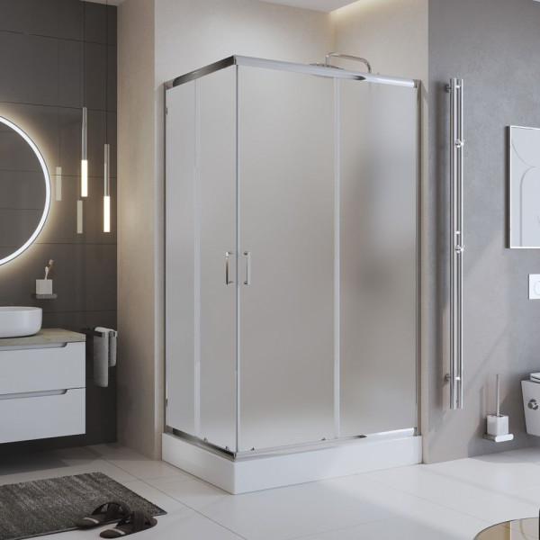 Душевой уголок BelBagno Uno-195 120x90x195 стекло матовое, профиль хром (UNO-195-AH-2-120/90-P-Cr) Душевой уголок BelBagno Uno-195 120x90x195 стекло матовое, профиль хром (UNO-195-AH-2-120/90-P-Cr)