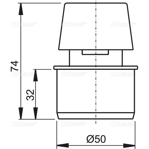 Клапан вакуумный AlcaPlast 50 (APH50)