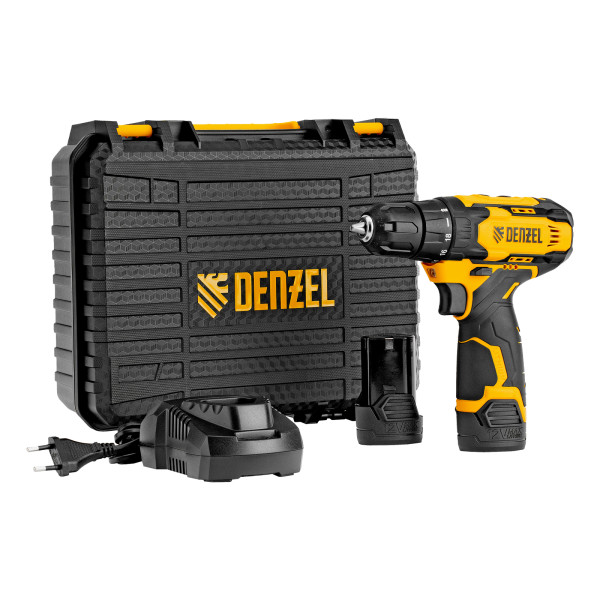 Дрель-шуруповерт аккумуляторная Denzel CDQ-12, Li-Ion, 12 В (26106)