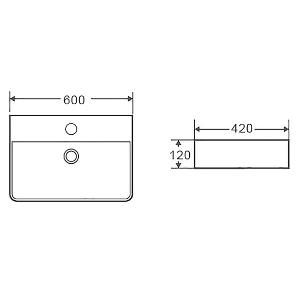 Раковина накладная Azario 60x42x12 белый мрамор (AZ-2173-M84,5)