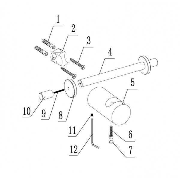 Крючок двойной Abber Osten 316 золото брашированное (AA1852BG)