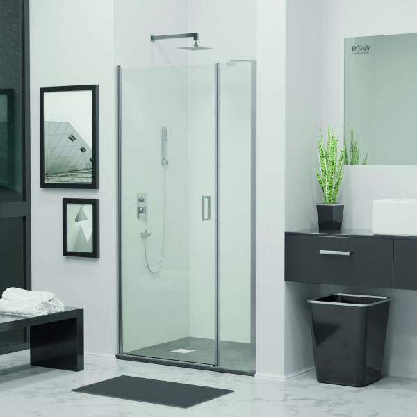 Душевая дверь RGW LE-008 (LE-003 + Z-09) 140x195 стекло прозрачное, профиль хром (35120886-11)