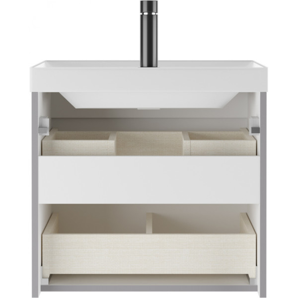 Тумба подвесная под умывальник Classica 60 Graffo светло-серый матовый В2 Домино (DGr2407T)