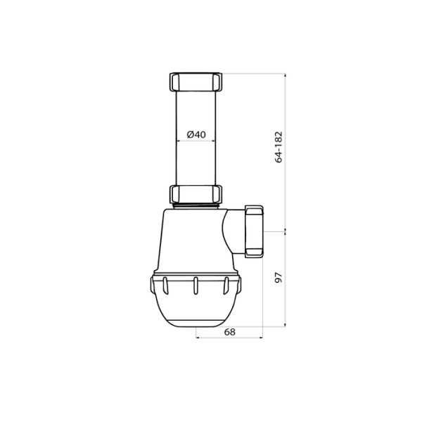 Сифон для раковины Iddis 1 1/2"x40 без выпуска Iddis (900A000010VD)