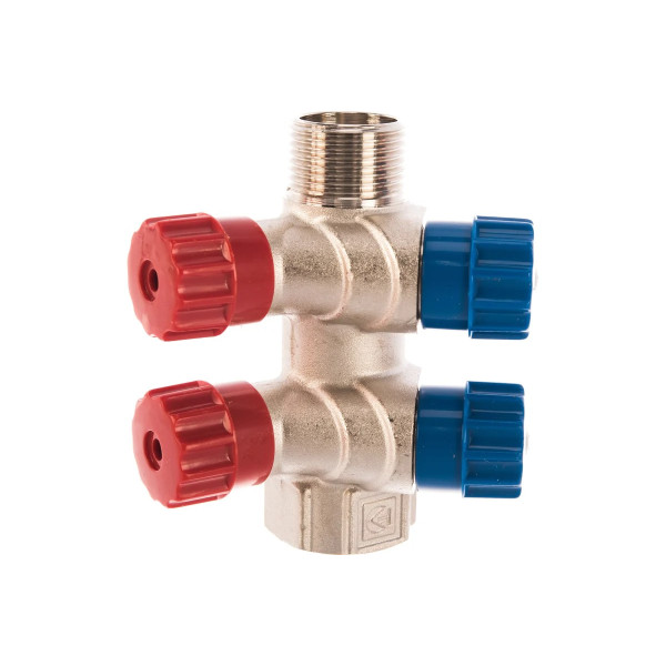 Коллектор 2 отв. регулируемый 3/4"*1/2"Н Valtec (никель, с комплектом ручек) (VTc.560.N.0502) Коллектор 2 отв. регулируемый 3/4"*1/2"Н Valtec (никель, с комплектом ручек) (VTc.560.N.0502)