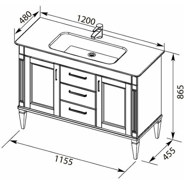 Тумба напольная Aquanet Селена 120 белый/серебро (00201652) Тумба напольная Aquanet Селена 120 белый/серебро (00201652)