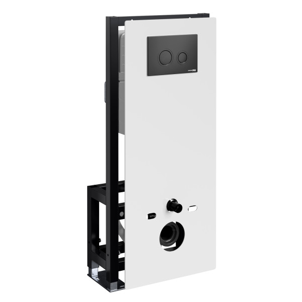 Инсталляция для унитаза WasserKRAFT Glan с клавишей смыва черная матовая (66TLT.010.ME.WH.MB01)