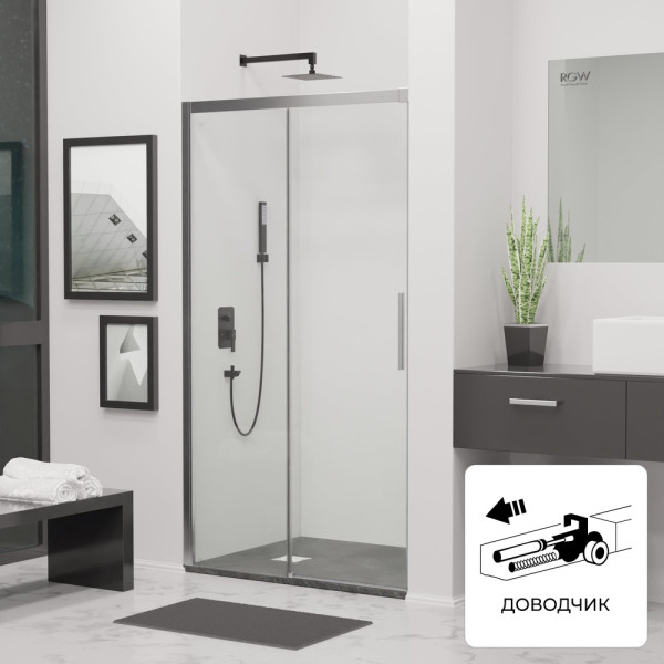 Душевая дверь RGW Leipzig 190x195 стекло прозрачное, профиль хром (34121219-11)