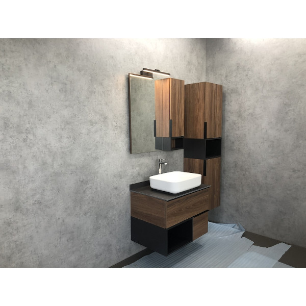 Шкаф зеркальный Comforty Штутгарт 750x160x800 дуб темно-коричневый (00004151037)