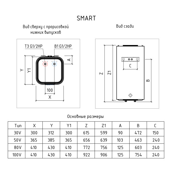 Водонагреватель Thermex Smart 30 V (151 116) Водонагреватель Thermex Smart 30 V (151 116)