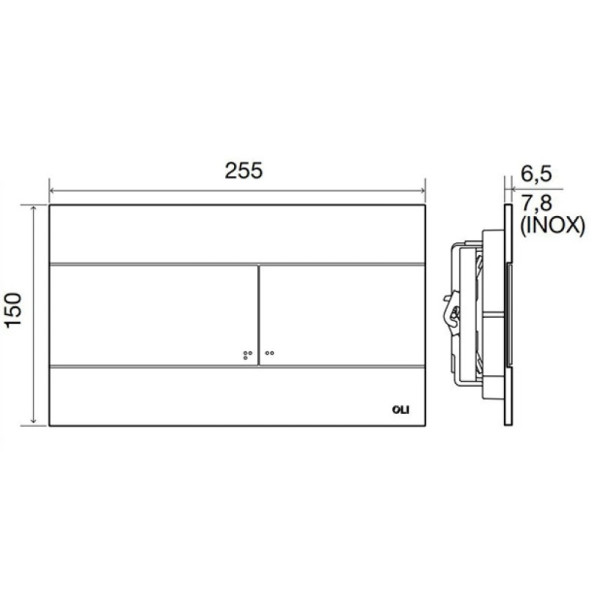 Клавиша смывная Oli Slim inox темно-серый (889313)