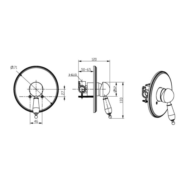 Смеситель для душа Boheme Tradizionale Oro G (золото) (285)