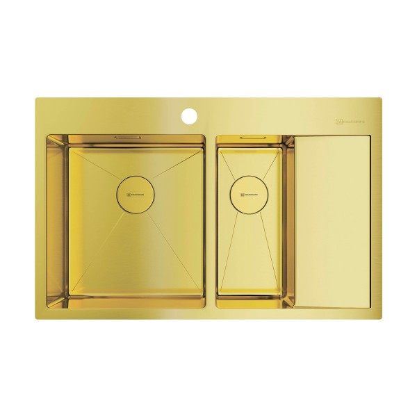 Мойка для кухни врезная Omoikiri Akisame 78-2-LG-L 780х510 светлое золото (4973087) Мойка для кухни врезная Omoikiri Akisame 78-2-LG-L 780х510 светлое золото (4973087)