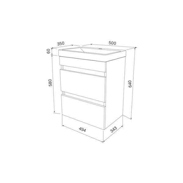 Тумба подвесная Iddis Zodiac с ящиками 50x34,3 белая (ZOD5CB0i95)