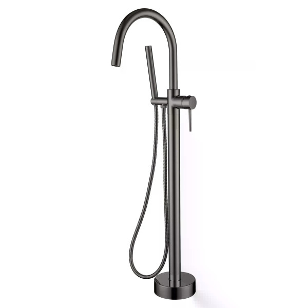 Смеситель напольный Boheme Uno графит с душевым комплектом (469-GM)