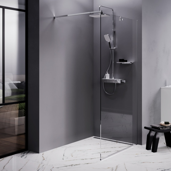 Душевое ограждение AM.PM Func 100x200 стекло прозрачное, профиль хром (W84WI-100-F1-MTE)