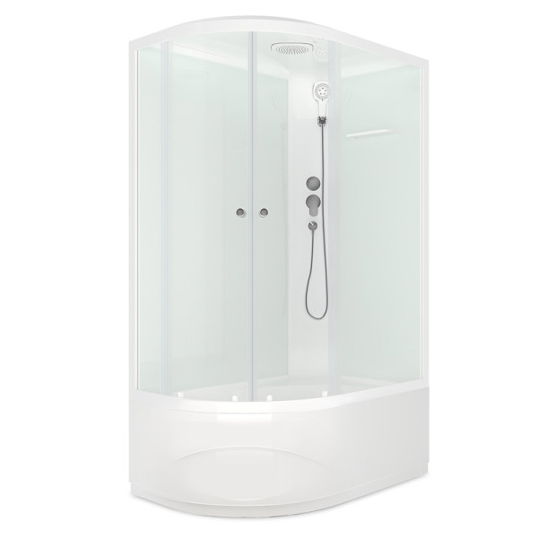 Кабина душевая Melodia Classica 120х80 высокий поддон Right, стекло матовое, профиль белый (MB01015)