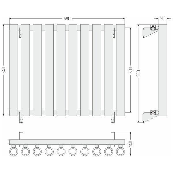 Радиатор стальной Сунержа Кумир 680x500 10 секций белый матовый (30-0340-5010)