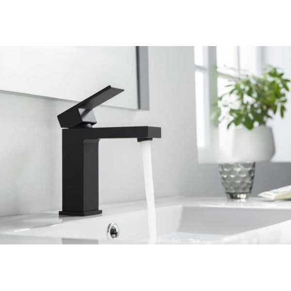 Смеситель для раковины Timo Selene черный, короткий излив (2061/03F)